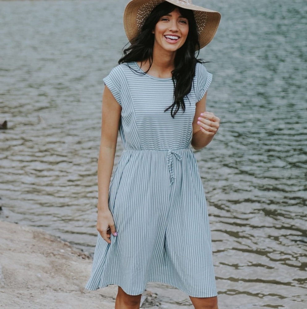 Journey Five Piper Scoot waist tie striped dress